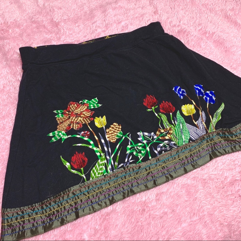 Xl rare flower garden cottagecore mini skirt